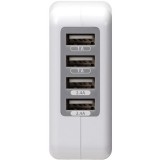 USB電源アダプタ4ポート 4.8A合計出力 ホワイト PGA PG-UAC48A01WH