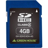 メモリーカード SDHCカード 4GB クラス4 +データ復旧サービス グリーンハウス GH-SDHC4DA-4G