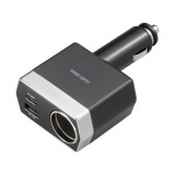 【代引不可】ソケット付き車載充電器（USB PD20W Type-C+USB A） 最大20W スマートフォン タブレット 急速充電 12V/24V車対応 サンワサプライ CAR-CHR81CPD