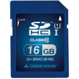 メモリーカード SDHCメモリーカード UHS-I クラス10 16GB グリーンハウス GH-SDHCUB16G