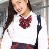 EENS EVER 16SS 柄リボン(エンジＸTE紋章)スクールリボン りぼん 制服 女子 レディース リボンタイ ネクタイ 高校生 中学生 学校 4560320864806
