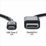 【代引不可】USB Type-C DisdplayPort変換ケーブル ブラック 3m 変換アダプタケーブル サンワサプライ KC-ALCDP30