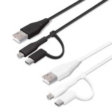 USBケーブル 充電 通信 充電ケーブル 通信ケーブル 1ｍ 変換コネクタ付 2in1 USBケーブル Type-C micro USB 1メートル タイプC マイクロUSB  PGA PG-CMC10