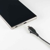USB充電&同期ケーブル リール式 70cm microUSBコネクタのスマートフォンやタブレットをパソコン等のUSB端子から充電する Wリバーシブル ブラック カシムラ AJ-516
