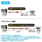 【即納】【代引不可】リピーターケーブル 5m延長 USBアクティブリピーターケーブル USB2.0/1.1両対応 ケーブル長5m USB延長ケーブル サンワサプライ KB-USB-R205N