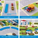 【北海道・沖縄・離島配送不可】【代引不可】ラグ 190×190cm 子供が遊べて洗えるキッズラグ ポリエステル100% ウレタン入り 滑り止め付き 洗濯機OK ホットカーペット・床暖房対応 子供部屋 道路柄 ニュータウン2 HAGIHARA 240626300