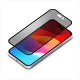 iPhone15 Plus 対応 ガイドフレーム付 液晶全面保護ガラス 角割れ防止PETフレーム 覗き見防止 画面保護 ガラス  Premium Style PG-23CGLF05MB