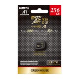 microSDHC/microSDXCカード 256GB UHSスピードクラス3/ビデオスピードクラス V30対応 完全防水設計 グリーンハウス GH-SDM-ZA256G