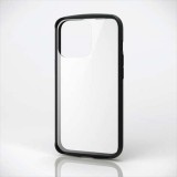 【代引不可】iPhone13 Pro (6.1インチ3眼モデル) ケース カバー ハイブリッドケース TOUGH SLIM LITE フレームカラー 背面ガラス ブラック エレコム PM-A21CTSLFCGBK