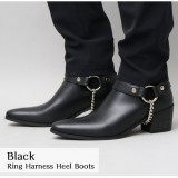 【北海道・沖縄・離島配送不可】CHAIN HARNESS HEEL BOOTS ブラック メンズ 男性 シューズ 靴 ブーツ glabella GLBB-241