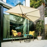 パラシェード ハーフ 突っ張り式半円型パラソル（日除けシェード）アイボリー 大作商事 PDHA1-IV