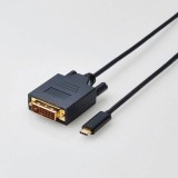 【代引不可】USB Type-C用 DVI 変換ケーブル 1.0m PC 映像 DP TV プロジェクター 出力 エレコム CAC-CDVI10BK