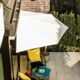 【突っ張り式】日除け・雨除けパラソル（3M半円形）パラシェード ハーフ 紫外線カット 工事不要 テラス・ガーデンパラソル アイボリー 大作商事 PDHA2-IV