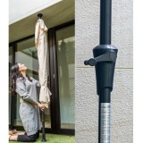 【突っ張り式】日除け・雨除けパラソル（3M半円形）パラシェード ハーフ 紫外線カット 工事不要 テラス・ガーデンパラソル アイボリー 大作商事 PDHA2-IV