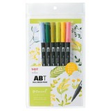 デュアルブラッシュペン ABT 6色セット ポタ二カル 筆ペン 細ペン ツインタイプ グラフィックマーカー アートペン トンボ鉛筆 AB-T6CBT