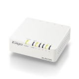 【代引不可】スイッチングハブ LAN ハブ 5ポート Giga対応 1000/100/10Mbps プラスチック筐体 AC電源 ファンレス 静音 省エネ機能 壁掛け設置対応 ホワイト エレコム EHC-G05PA4-W