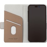 iPhone 14 Pro 6.1インチ 用 手帳型 フリップ カバー プレミアムモデル ベージュ PGA PG-22QFP08BE