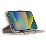 iPhone 14 Pro 6.1インチ 用 手帳型 フリップ カバー プレミアムモデル ベージュ PGA PG-22QFP08BE