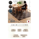 【代引不可】カーペット ラグ ござ 江戸間3畳 約174×261cm ダイニングラグ 日本製 ポリプロピレン 洗える ダニが発生しにくい 除菌スプレー対応 インテリア アウトドア ペット 和モダン 市松模様 IKEHIKO WED174261
