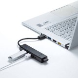 【即納】【代引不可】USB3.1 Gen1+USB2.0 コンボハブ 4ポート ケーブル10cm バスパワー サンワサプライ USB-3H421