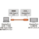 【代引不可】TypeC-DisplayPort 変換ケーブル 1m AV機器 ディスプレイ モニター ブラック サンワサプライ KC-ALCDP10K