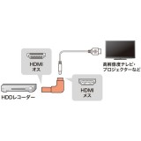 HDMIアダプタ　L型 (上) ケーブル 配線 オーディオ AV機器 PC パソコン 周辺機器 サンワサプライ AD-HD26LU