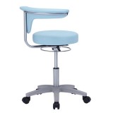 【代引不可】メディカルチェア ブルー 背もたれにも肘かけにもなる2WAY肘を装備 病院向けのビニールレザー張りの丸椅子 サンワサプライ SNC-HP3VBL2
