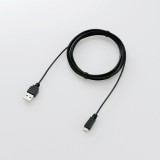 【即納】【代引不可】エレコム ELECOM USB2.0ケーブル A-microBタイプ スリム 2m ブラック U2C-AMBX20BK [PC] U2C-AMBX20BK