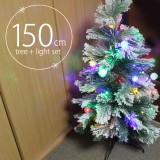 クリスマスツリーセット おしゃれ 北欧 150cm ツリー＋オーナメントセット 妖精のライト 100球 イルミネーション コントローラーで選べるパターン点灯 ぜんぶセット 届いてすぐ簡単組立てで飾れる エス・ティー・イー CFG11-15【あす楽】