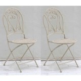 【北海道・沖縄・離島配送不可】【代引不可】ガーデンチェア ホワイトアイアンチェア 2脚セット スチール ベランダ バルコニー テラス 庭 ガーデン ガーデンファニチャー シャビー アンティーク風 エレガント 上品 ブランティーク 住まいスタイル SPL-6627WHT-2P