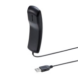 【代引不可】USB ハンドセット 電話みたいに話せる受話器型ヘッドセット 頭への装着が苦手な方にぴったり ブラック サンワサプライ MM-HSU06BK