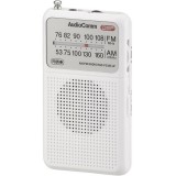 DSPポケットラジオ AM、FM、ワイドFM モノラル受信 イヤホン付属 単4形×2本使用 ホワイト  OHM RAD-P338S-W