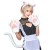 もふもふアニマルセット 白ねこ カチューシャ グローブ しっぽ コスプレ 仮装 変装 グッズ 白猫 ねこ にゃんこ CAT  クリアストーン 4560320900214