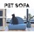 【北海道・沖縄・離島配送不可】【代引不可】ペットソファ ペット用ソファ ローソファ 木フレーム ファブリック 布張り コットン 室内用 屋内用 コンパクト 犬 小型犬 猫 ふっくら 椅子 ペット用品 ペットグッズ かわいい ブルー 東谷 PET-65