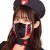 コスマスク レースアップ 黒 マスク コスプレグッズ デザインマスク 小顔効果デザイン かわいい おしゃれ 雑貨  クリアストーン 4560320895565