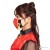 コスマスク チャイナ 赤 マスク コスプレグッズ デザインマスク 小顔効果デザイン かわいい おしゃれ 雑貨  クリアストーン 4560320895589