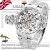 ジョンハリソン 腕時計 ウォッチ メンズ シルバー/ホワイト 機械式 多機能 両面スケルトン 高級 ブランド J.HARRISON JH-003SW