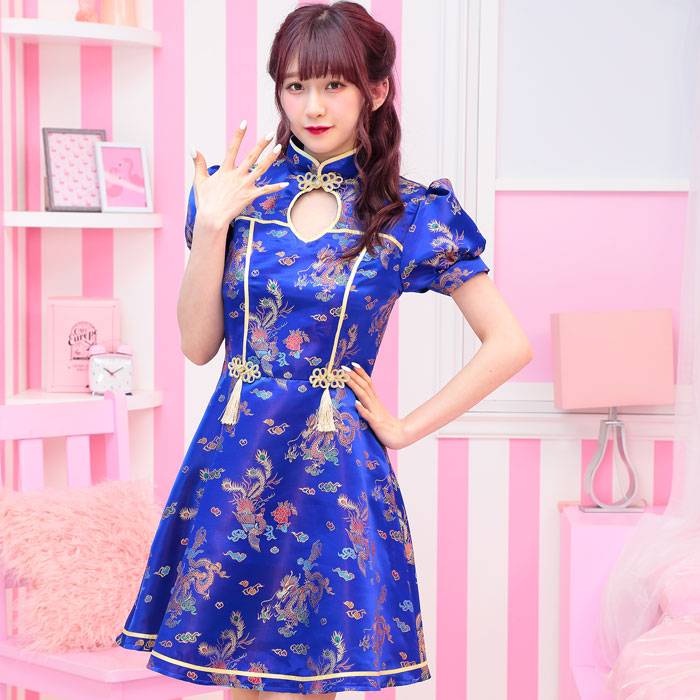 Tg パフスリーブチャイナ Box トキメキグラフィティ チャイナ服 チャイナドレス コスプレ コスチューム 衣装 仮装 変装 クリア