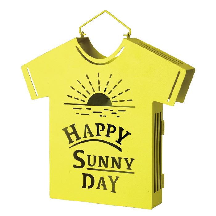 蚊取り線香入れ 蚊遣り 蚊やり アイアン蚊遣り Happy Sunny Day イエロー Tシャツ型 蚊取り線香立て 蚊取り線香ホルダー おしゃれ 虫除け対策 キャンプ アウトドア インテリア 置き Festa Home Sfvh1903