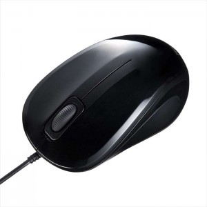 【即納】【代引不可】抗菌・静音有線ブルーLEDマウス ブラック USB A接続 有線マウス 静音マウス サンワサプライ MA-YBSK315BK