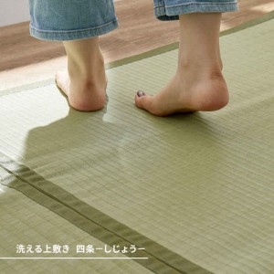 【北海道・沖縄・離島配送不可】【代引不可】い草風カーペット 江戸間8畳 352×352cm 洗える PP素材 上敷き 両面 折りたためる お掃除ロボット対応 丈夫で長持ち 色褪せにくい インテリア 夏用 四条 HAGIHARA 159058980
