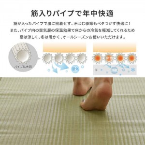 【北海道・沖縄・離島配送不可】【代引不可】い草風カーペット 江戸間8畳 352×352cm 洗える PP素材 上敷き 両面 折りたためる お掃除ロボット対応 丈夫で長持ち 色褪せにくい インテリア 夏用 四条 HAGIHARA 159058980