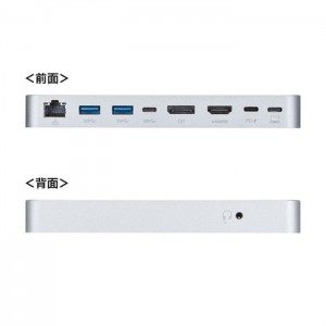【代引不可】USB Type-Cドッキングステーション マグネットタイプ USB PD対応 自宅 オフィス コンパクト 持ち運び 便利 サンワサプライ USB-CVDK9