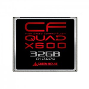 ハイスピードコンパクトフラッシュ 32GB UDMA6対応 600倍速(90MB/s) 超高速 グリーンハウス GH-CF32GVX